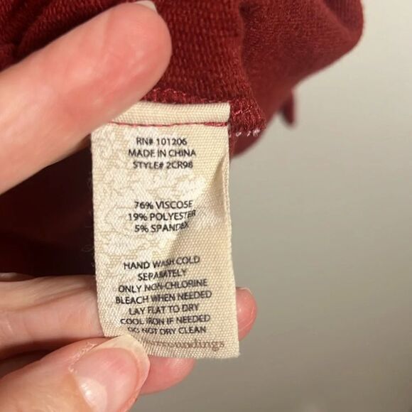 Soft Surroundings Red Long Sleeve Pullover Hoodie Size Large - Picture 12 of 14